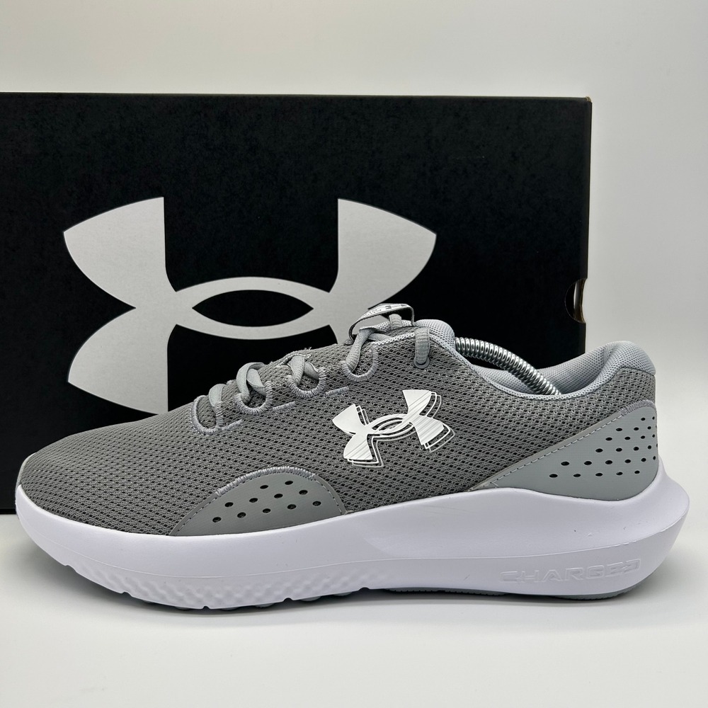 Under Armour Charged Surge 4 Shoes Mens 13 Grey Running Sneakers 3027000-101